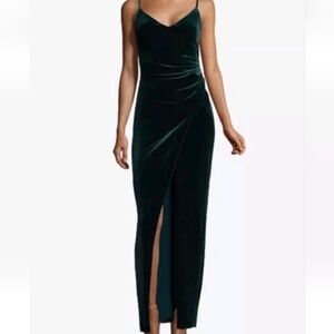 Betsey And Adam Spaghetti Strap Velvet Gown With Front Slit Size 12